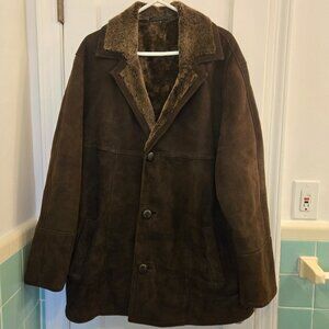 Rafel Brothers Genuine Shearling Brown Suede Men's Sheepskin Jacket